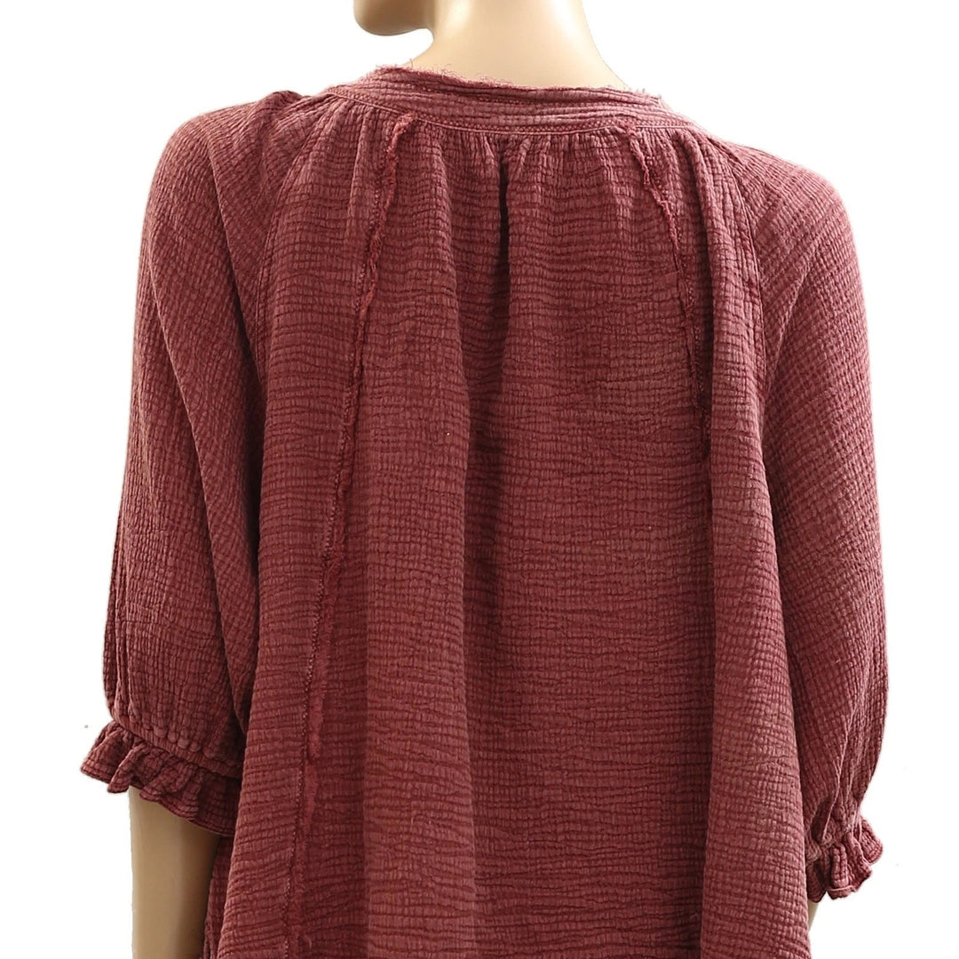 Free People We The Free Lucy Solid Shirt Blouse Top