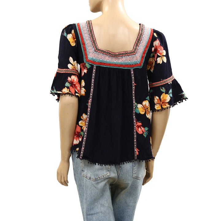 Anthropologie Dakota Embroidered Blouse Top