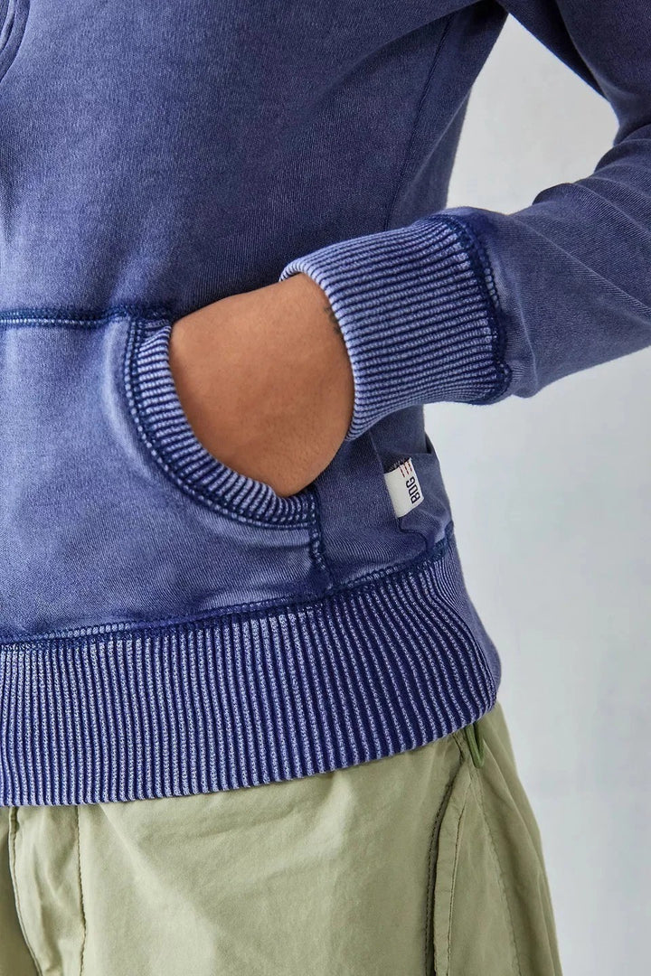 BDG Urban Outfitter Daria Off-Shoulder Zip-Up Sweatshirt Top