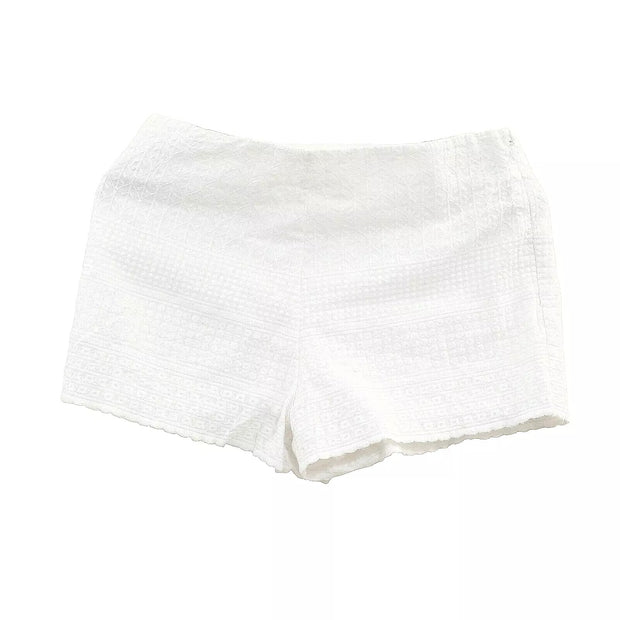 Free People White Floral Embroidered Cheeky Shorts