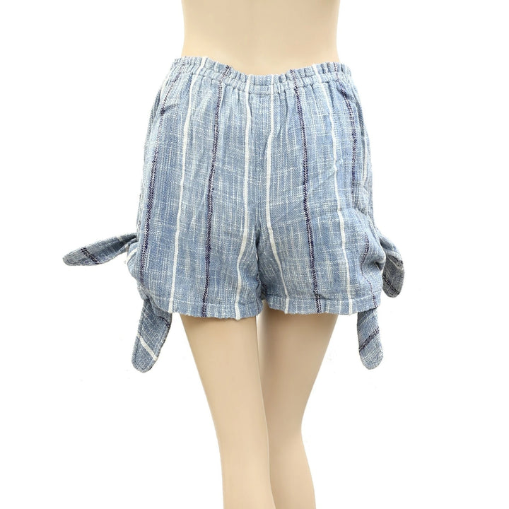 Free People Blue Bonnet Tie Shorts