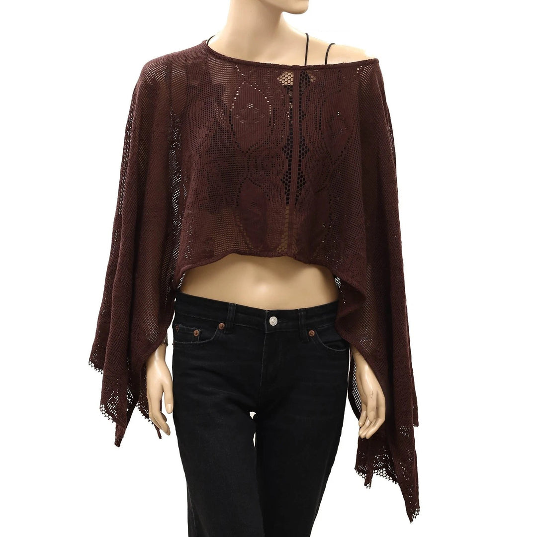 Free People Elsa Poncho Cropped Top