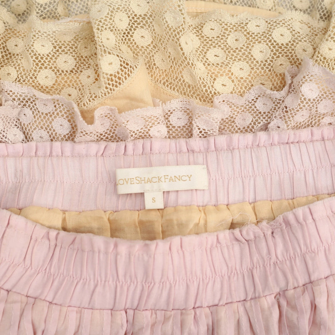 Loveshackfancy Pintuck Pull On Mini Skirt