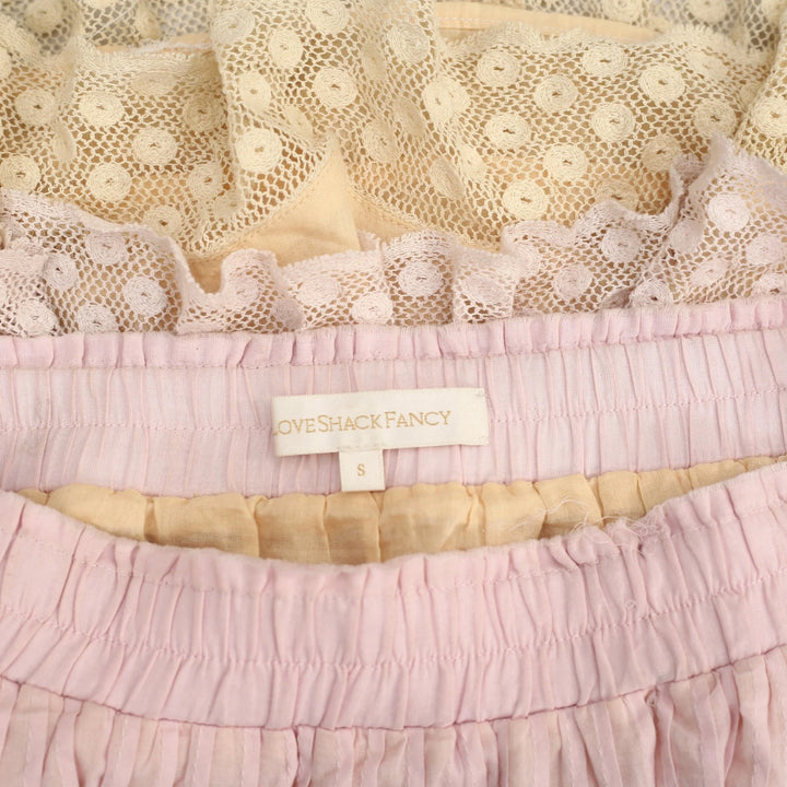 Loveshackfancy Pintuck Pull On Mini Skirt