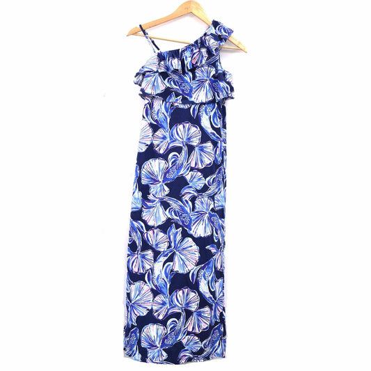 Lilly Pulitzer Girls Kids Bright Navy in Reel Life Maxi Dress