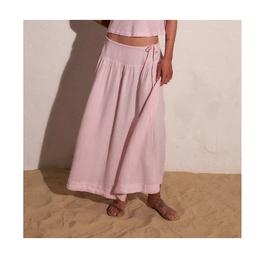 Free People Free-Est Sandshell Linen Maxi Skirt