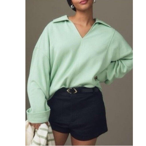 Anthropologie Pilcro Johnny Collar Pullover Sweatshirt Top