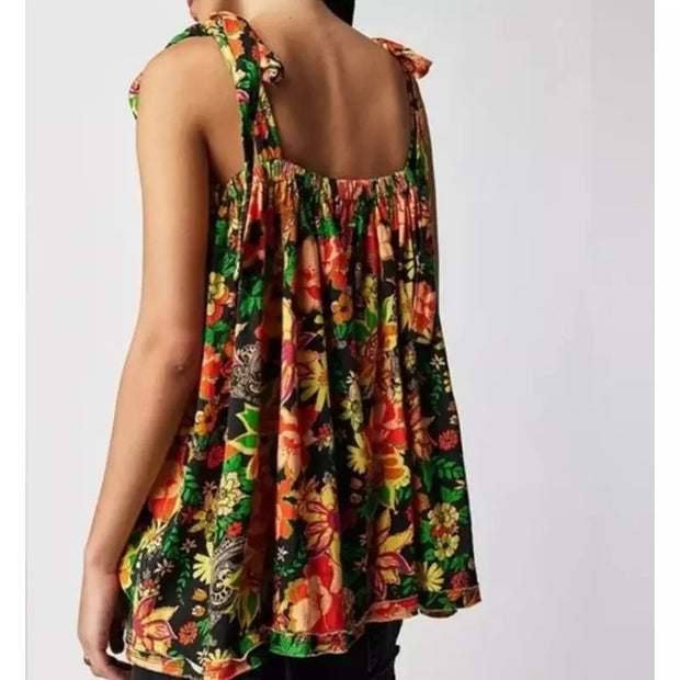 Free People Bali Moroccan Floral Printed Tunic Top