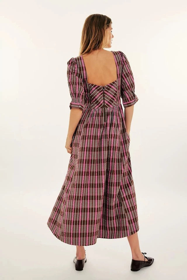 Free People Tulie Plaid Midi Dress