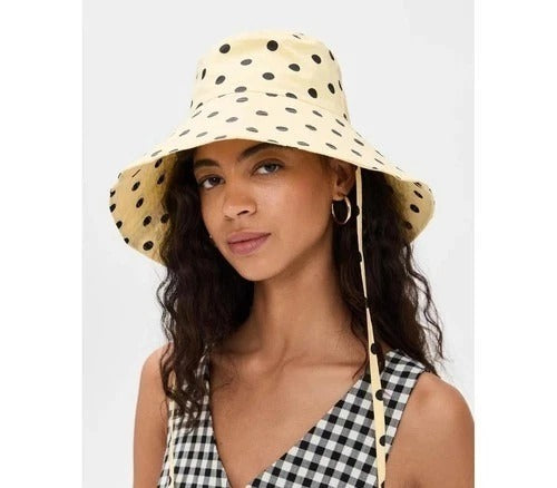 Damson Madder Polka Dot Bucket Hat Printed Embroidered Logo