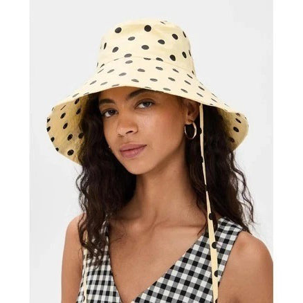Damson Madder Polka Dot Bucket Hat Printed Embroidered Logo