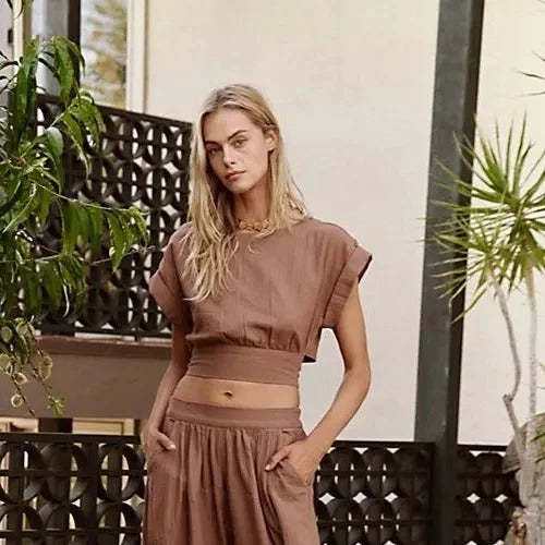 Free People Free-Est Feelin' Free Cropped Blouse Top