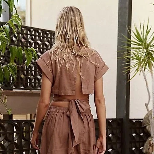 Free People Free-Est Feelin' Free Cropped Blouse Top