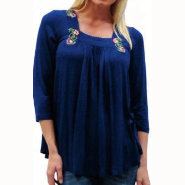 Caite Anthropologie Chelsea Floral Embroidered Tunic Top