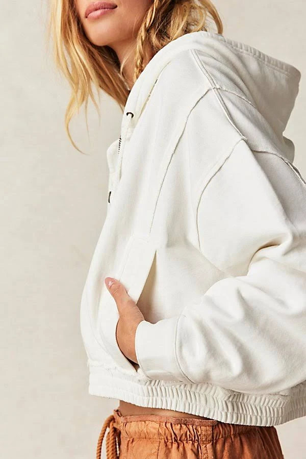 Free People Mix-Up Sweatshirt Hoodie Jacket Top