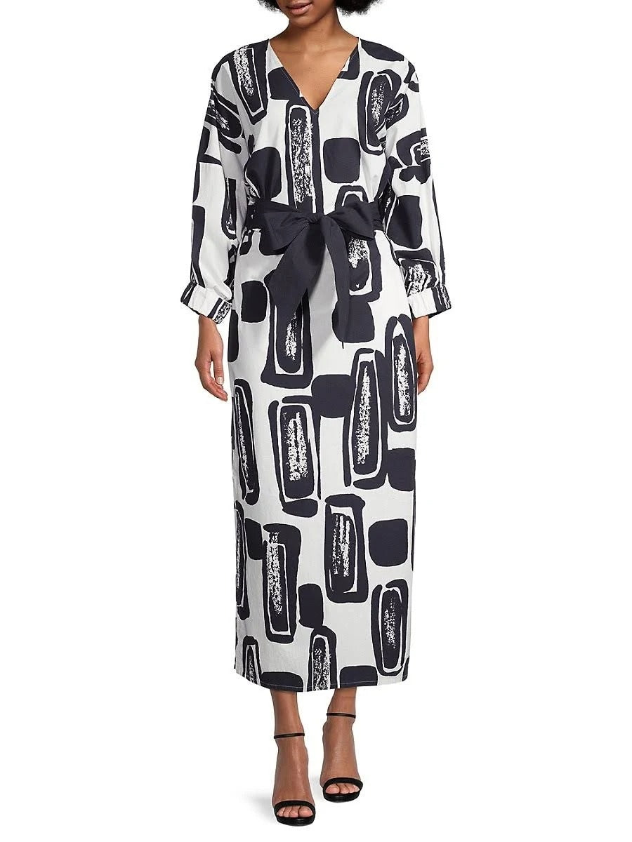 Frances Valentine Rosa Caftan Flintstone Printed Midi Dress