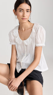 Sandy Liang Marl Blouse Top