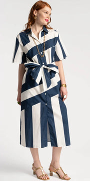 Frances Valentine Amanda Striped Midi Shirtdress