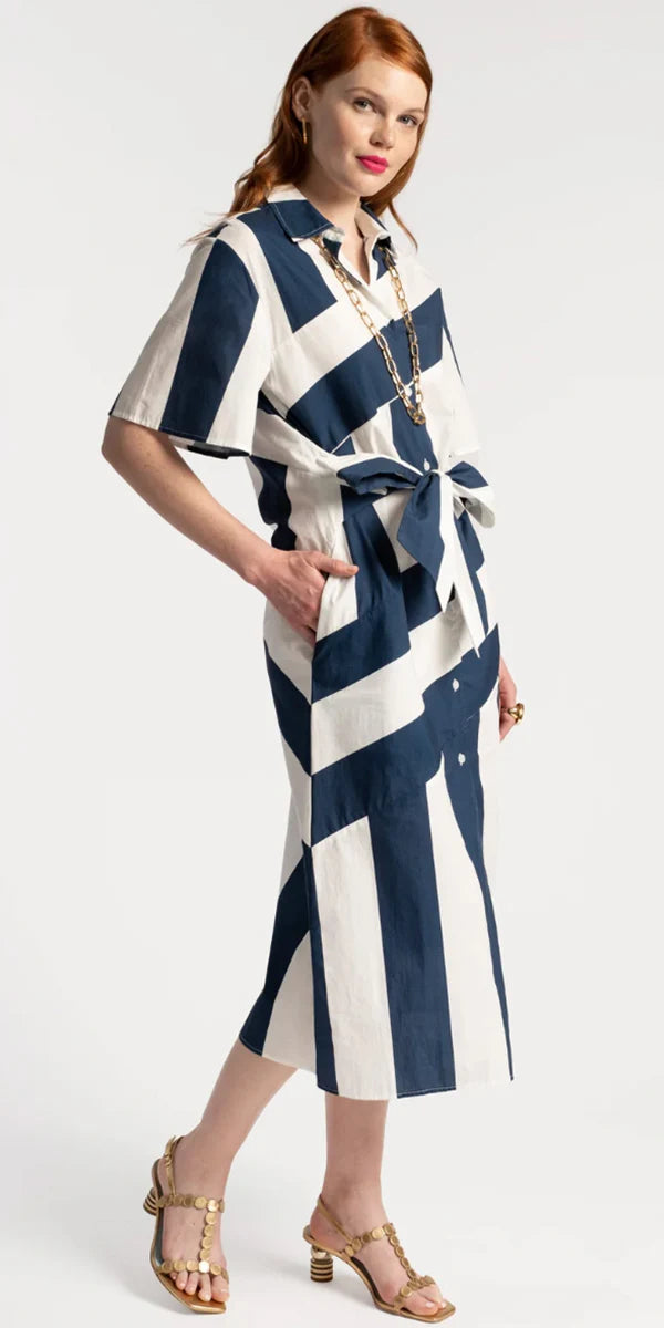 Frances Valentine Amanda Striped Midi Shirtdress