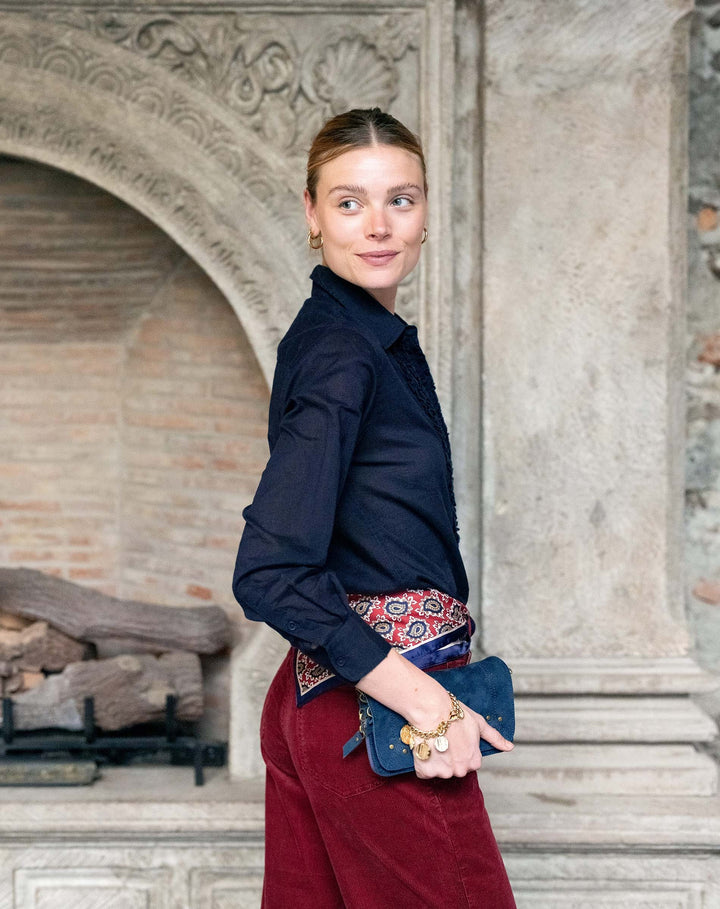 Voyageur by MERSEA Tuxedo Ruffle Shirt Top