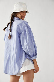 Free People We The Free Happy Hour Stripe Shirt Top