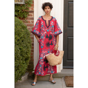 Frances Valentine Peacock Caftan Shift Midi Dress