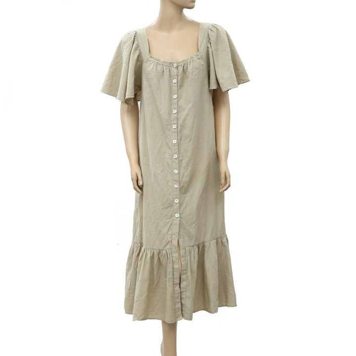 Free People Sweet Sunday Solid Midi Dress