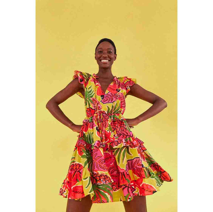 Farm Rio Anthropologie Fruit Dream Ruffle Mini Dress