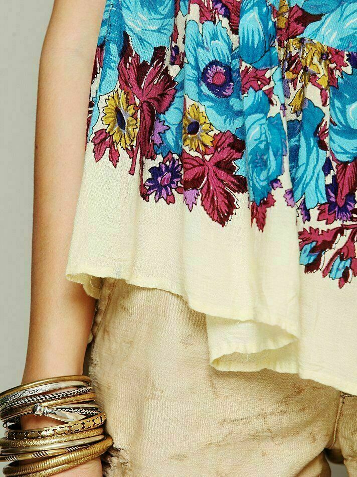 Free People FP One Living Large Floral Printed Tunic Top