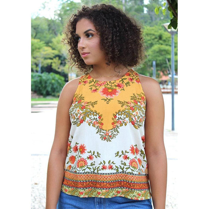 Farm Rio Anthropologie Romantic Beauty Tank Top