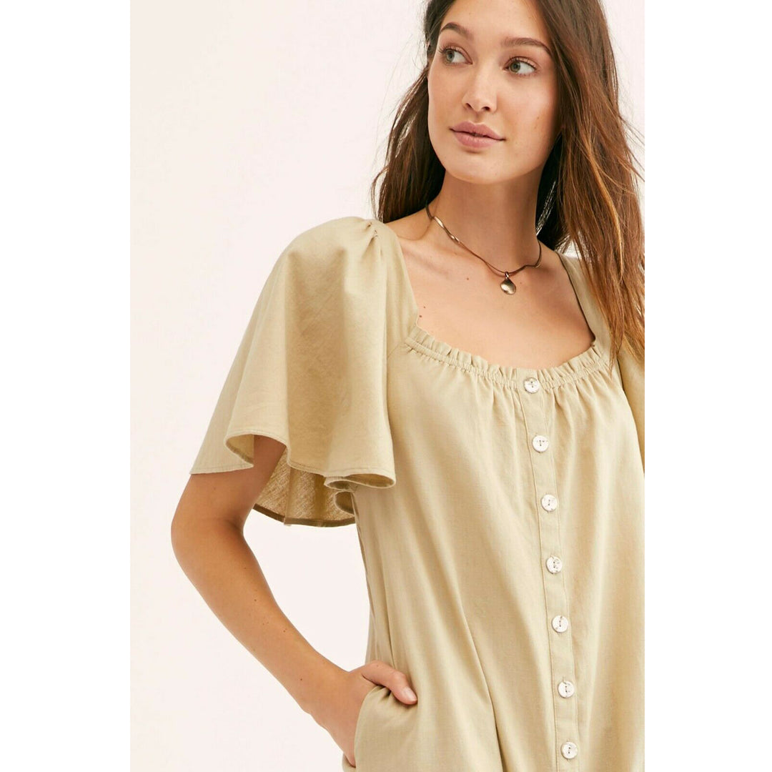 Free People Sweet Sunday Solid Midi Dress