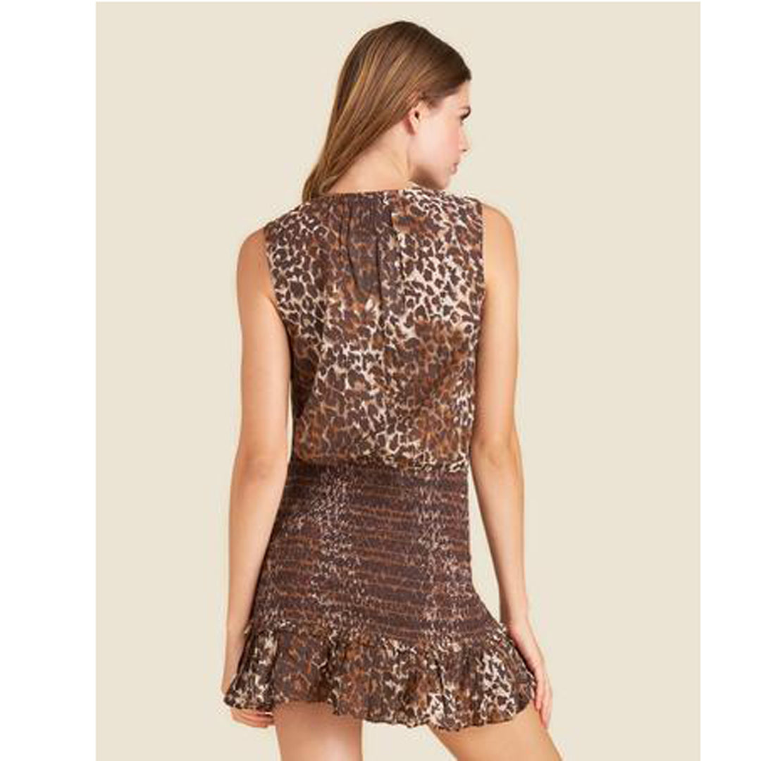 Veronica Beard Cox Smocked Flounce Mini Dress XS