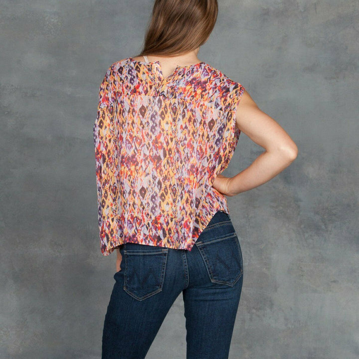 IRO Oroya Printed Cropped Blouse Top