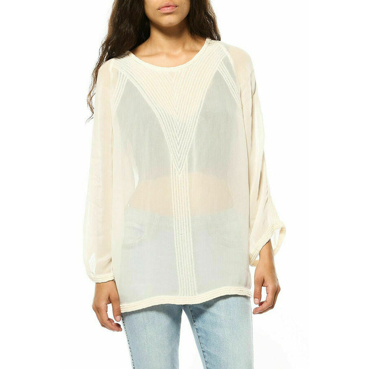 IRO Oprah Embroidered Beige Tunic Top