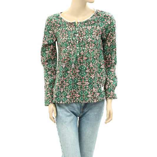 Odd Molly Anthropologie Lace Print Buttondown Shirt Blouse Top