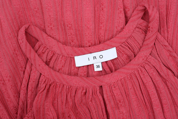 IRO 珊瑚粉色褶饰迷你连衣裙 S-36