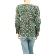 Odd Molly Anthropologie Lace Print Buttondown Shirt Blouse Top