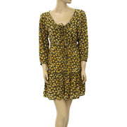 Urban Outfitters UO Livia Yellow Floral Mini Dress