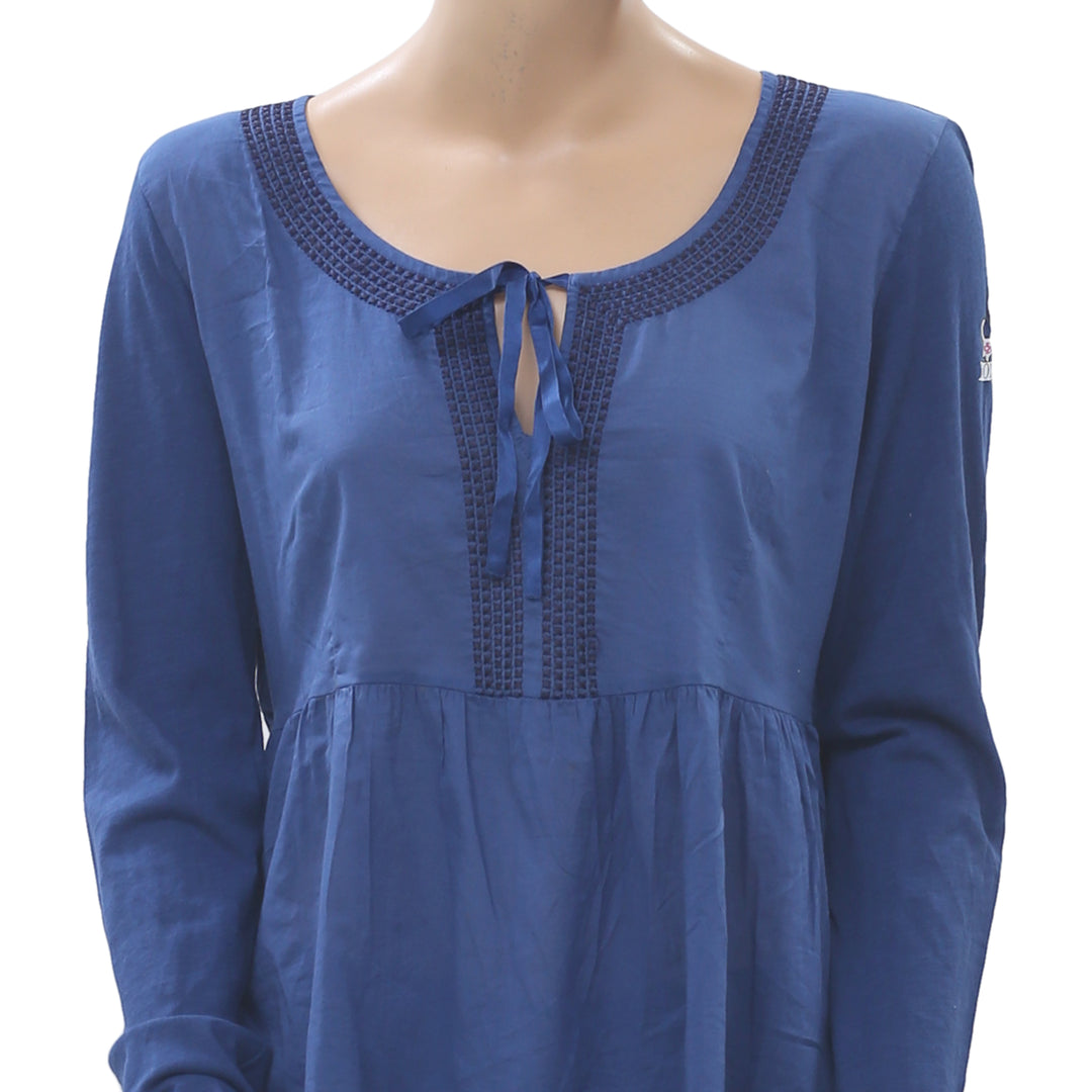 Odd Molly Anthropologie Cappella Blue Blouse Top