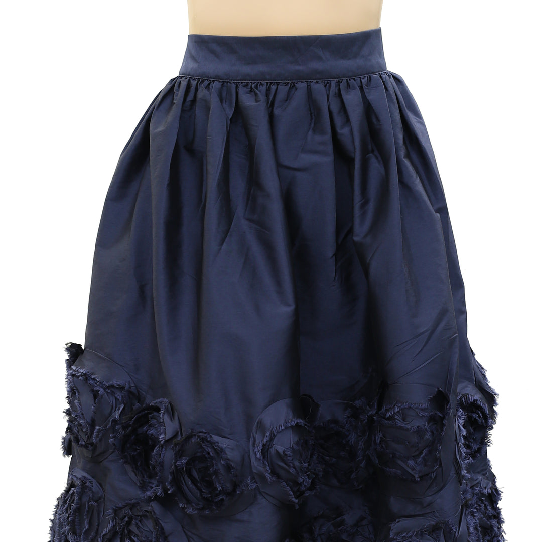 Frances Valentine Barbara Flowers Shantung Skirt