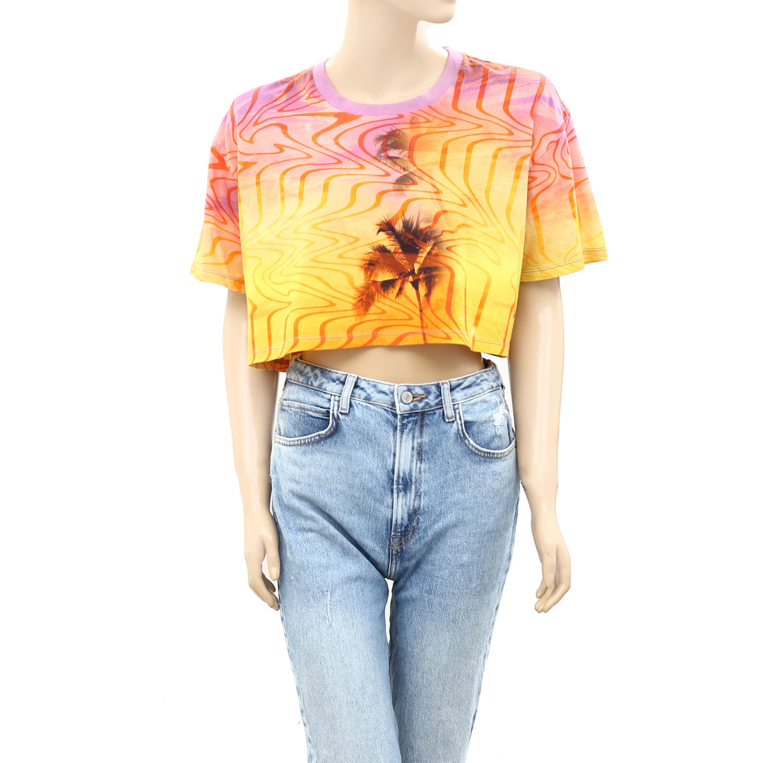 Urban Outfitters UO Palm Trees Cropped Tee Top