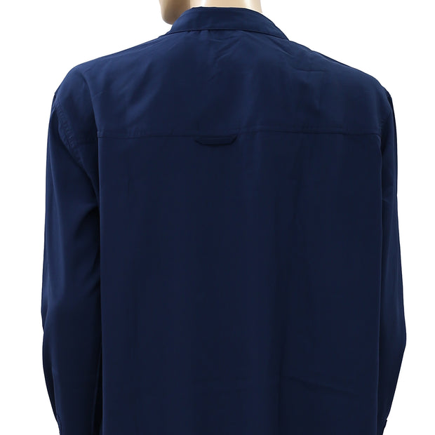 Envii Buttondown Solid Tunic Shirt Top  M