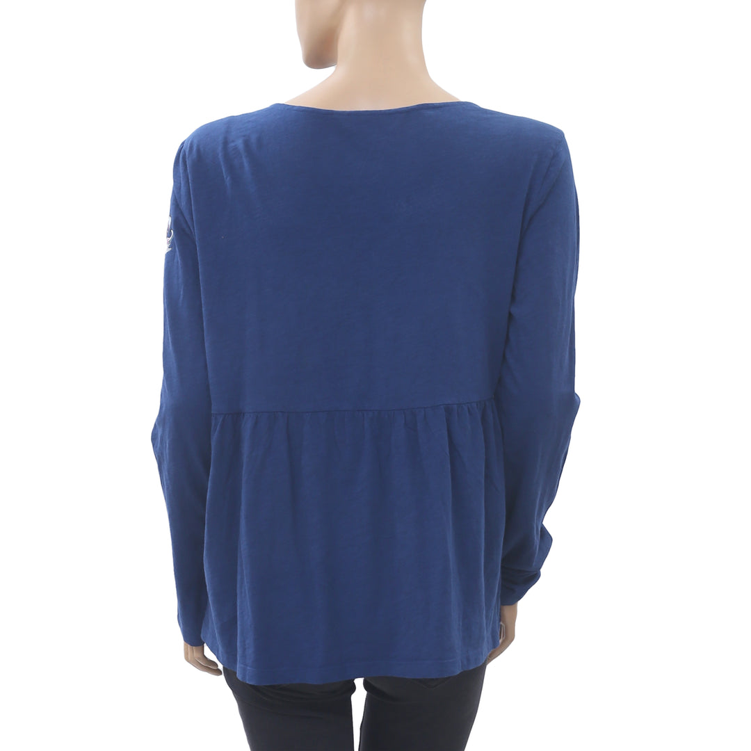 Odd Molly Anthropologie Cappella Blue Blouse Top