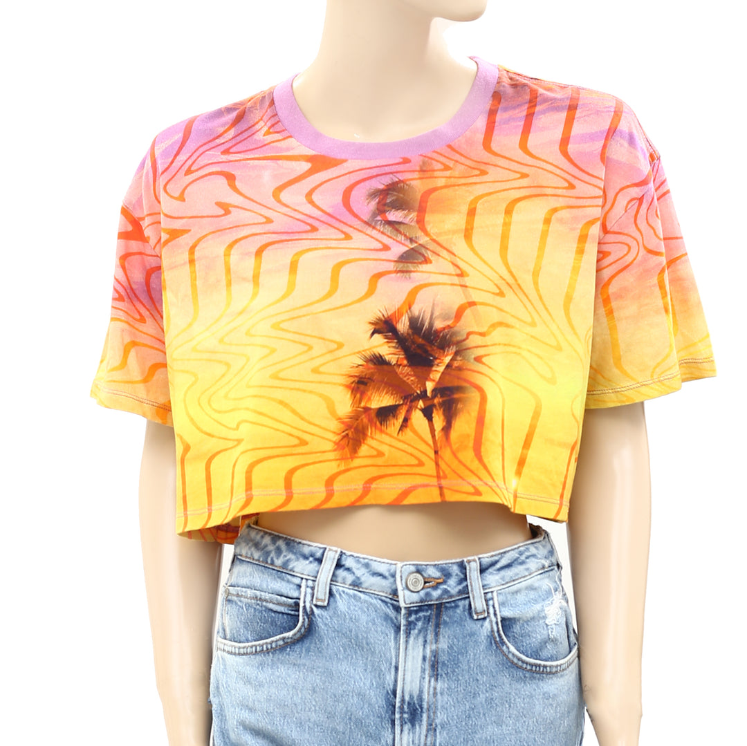 Urban Outfitters UO Palm Trees Cropped Tee Top