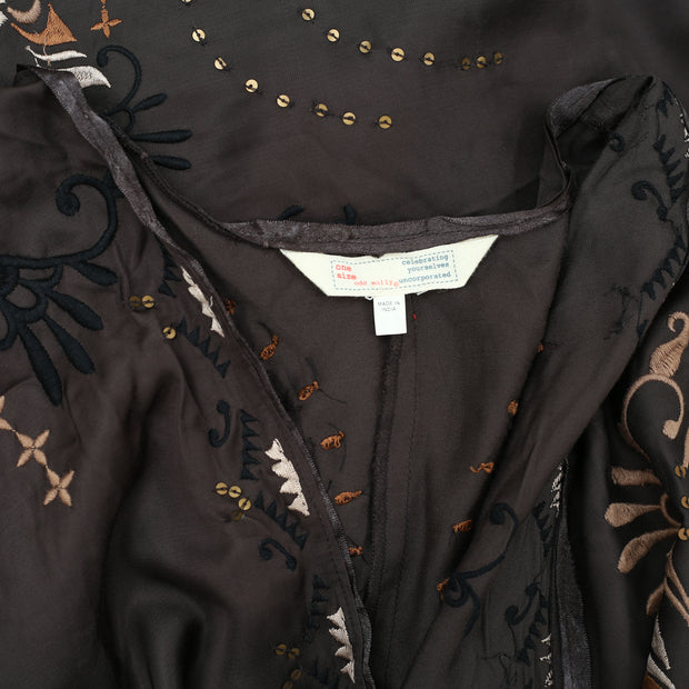 Odd Molly Anthropologie Kimono Rosa Embroidered Coverup Maxi Top