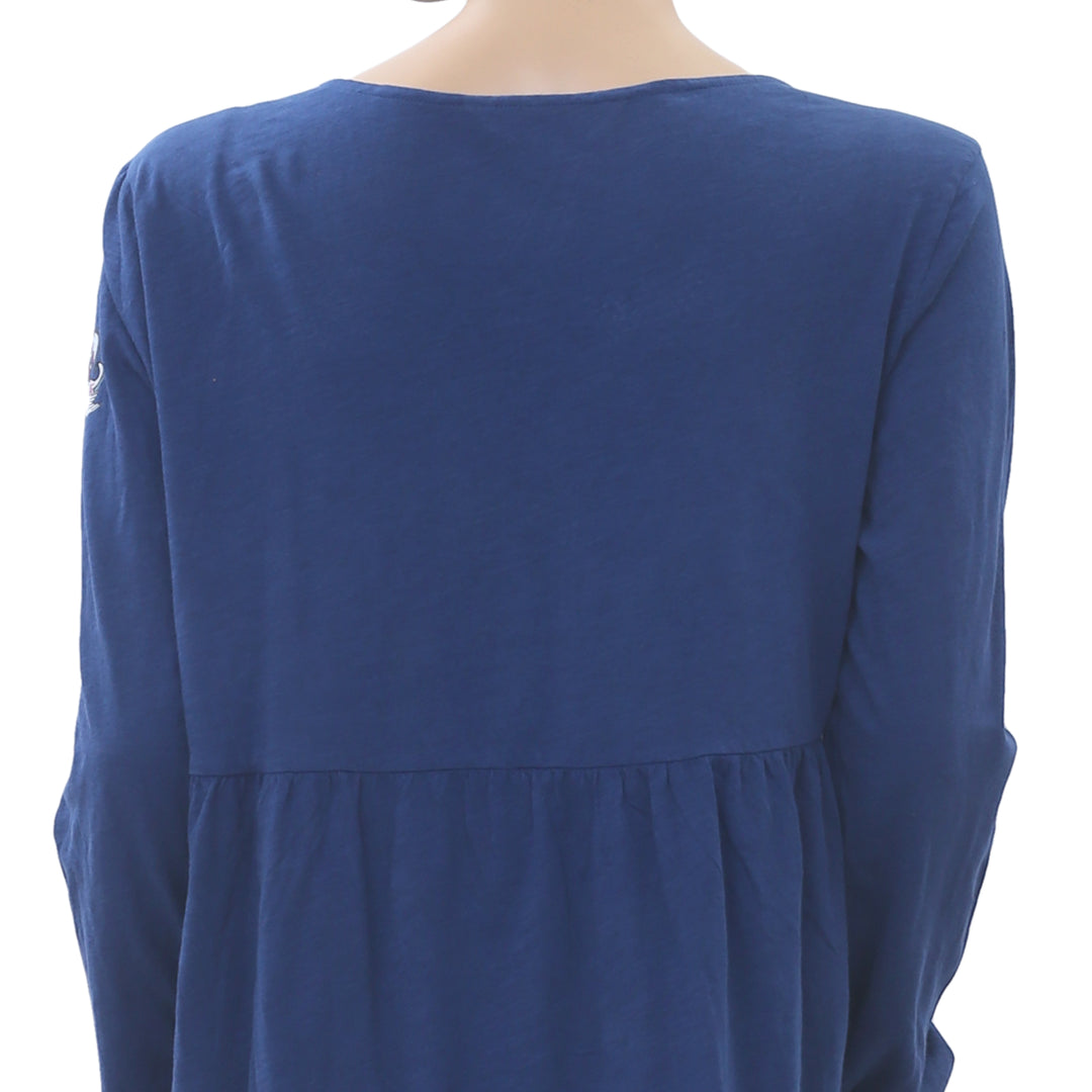 Odd Molly Anthropologie Cappella Blue Blouse Top