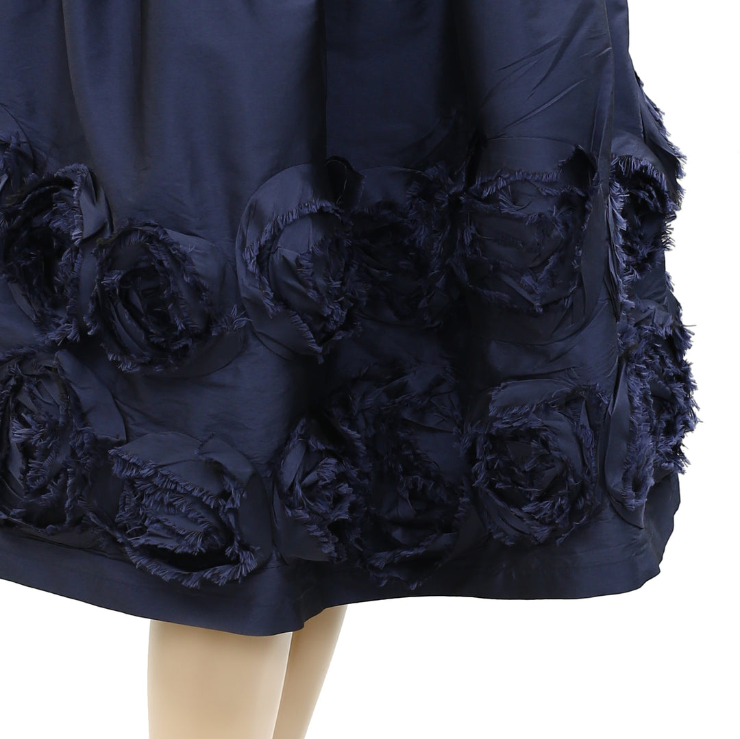Frances Valentine Barbara Flowers Shantung Skirt