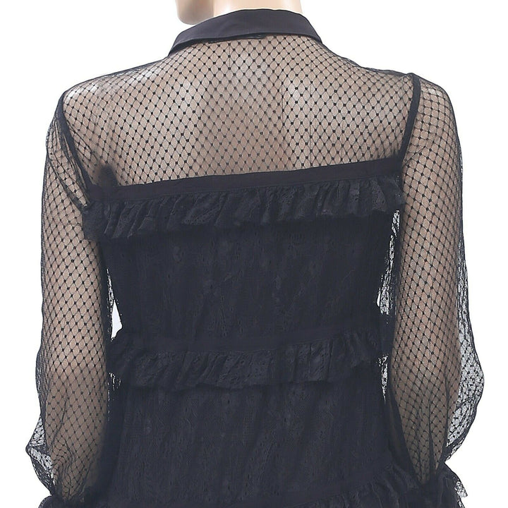 AllSaints Floral Lace Tiered Tunic Top