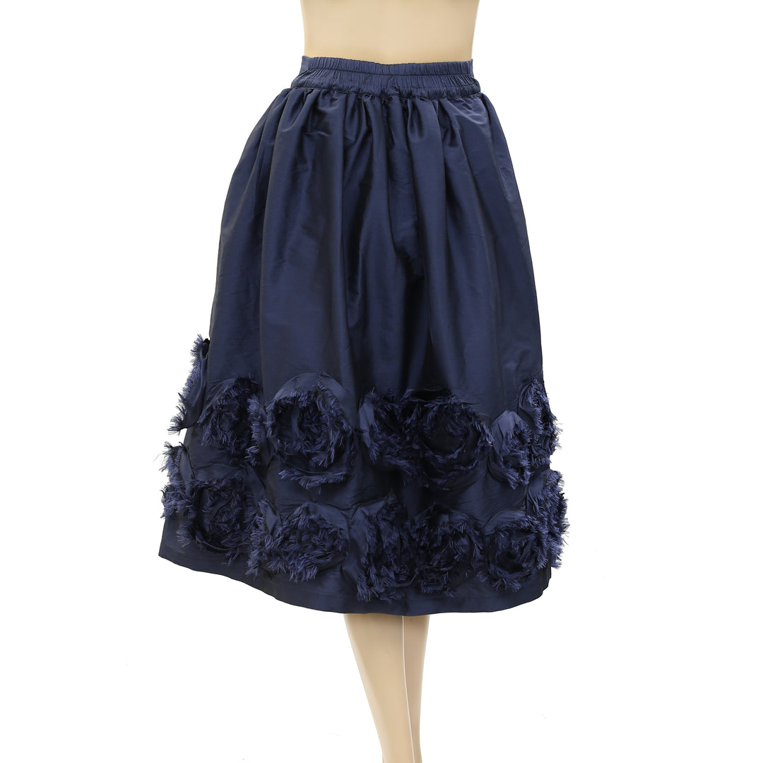 Frances Valentine Barbara Flowers Shantung Skirt