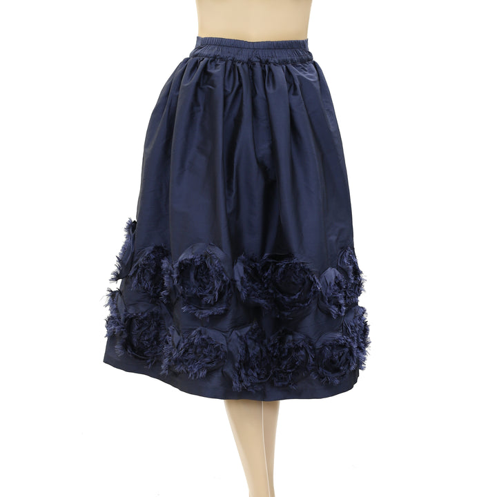 Frances Valentine Barbara Flowers Shantung Skirt